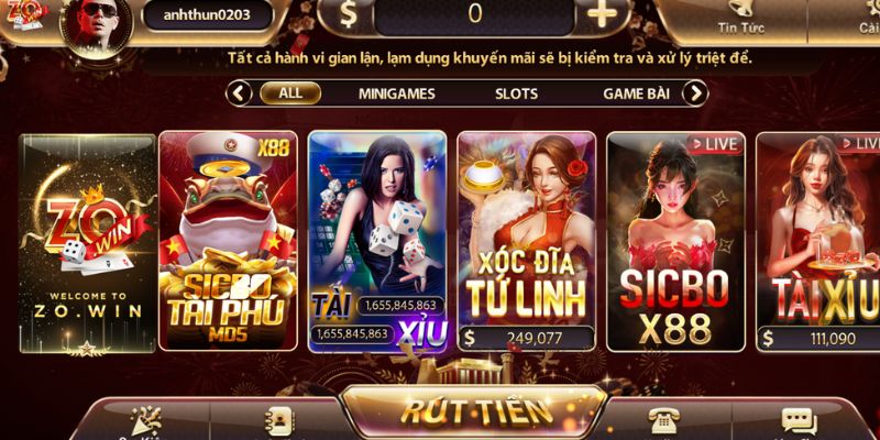Khám phá hệ thống giải trí tại ZOWIN